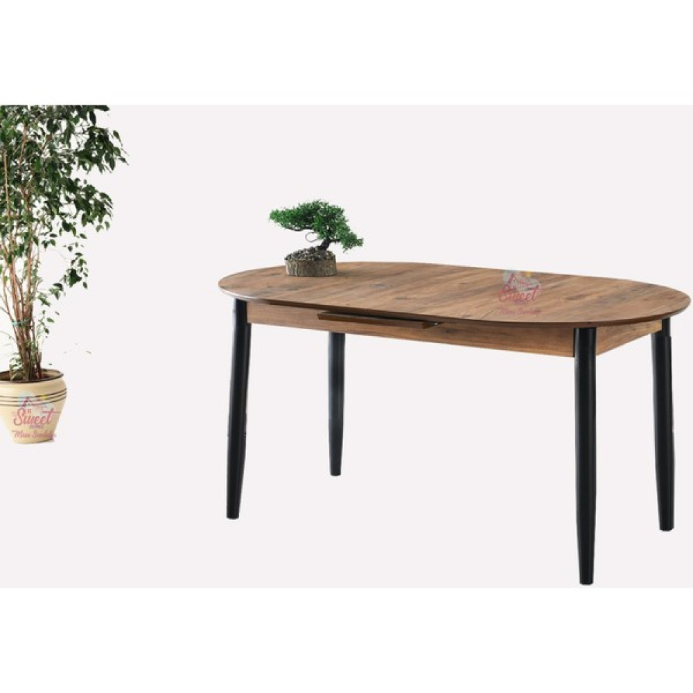 Sweet Home Masa Sandalye Açılır Oval Milano Masa Mdf Ahşap Ayak ( Ortadan Açılır ) 75X130 cm - Ceviz Yemek & Mutfak Masası Fiyatı