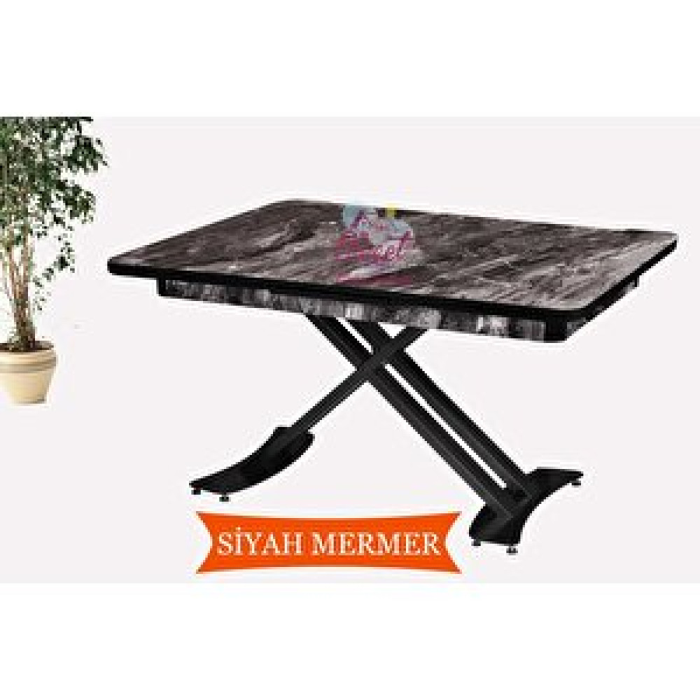 Sweet Home Masa Sandalye Silva Açılır X Ayak Siyah Mermer Masa 70x120 Cm Masa - Sandalye Seti / Takımı Fiyatı