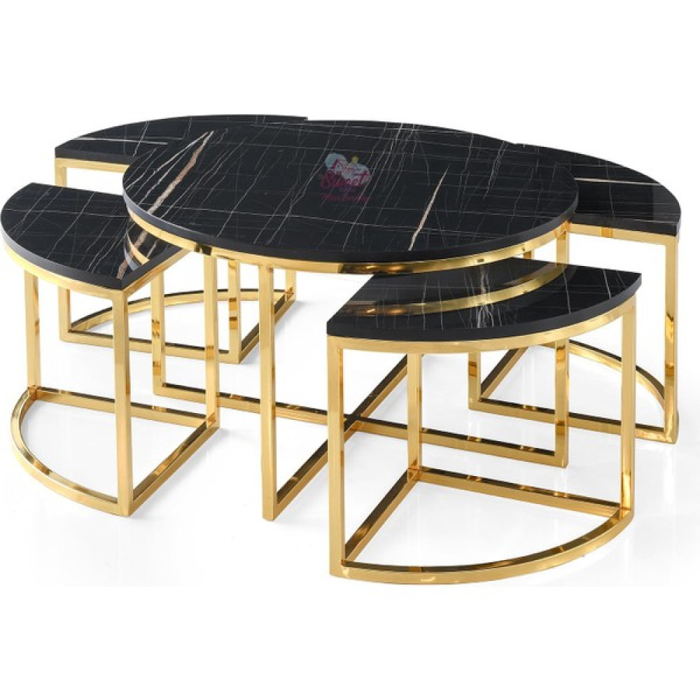 Sweet Home Pizza Orta Sehpa Gold Mdf Highloss Sonata Desen - Ceviz Orta Sehpa Fiyatı