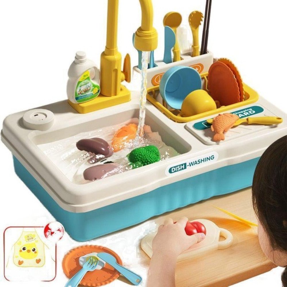 Sweet Hope Çocuk Bulaşık Makinesi Simülasyonu Bulaşık Makinesi Lavabo Set Üstü Ocak (Yurt Dışından) - Açık Mavi Oyun Seti Fiyatı