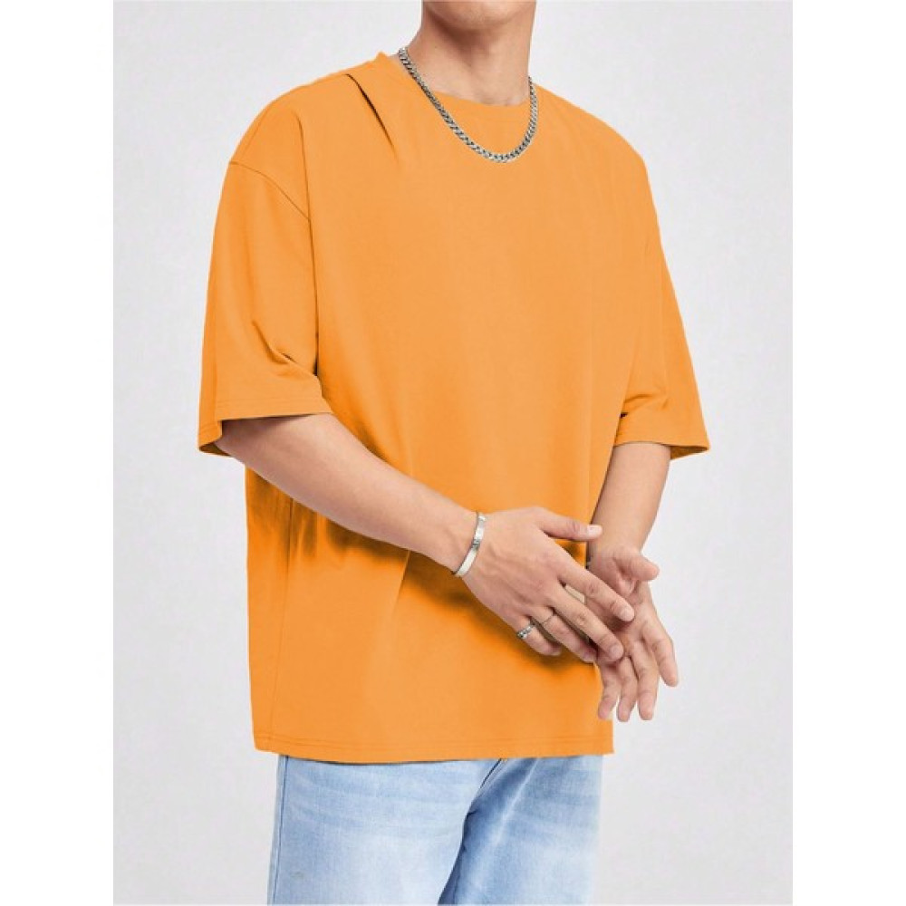 Sweetline Basic Süprem T-Shirt - Turuncu Oversize Bisiklet Yaka Tişört Erkek T-shirt Fiyatı