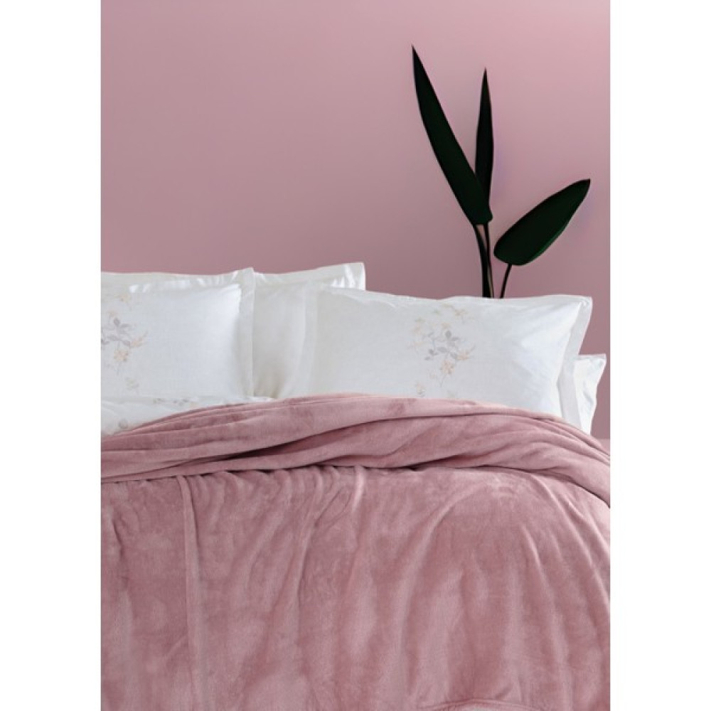 Sweet's Collection 185X220 Çift Kişilik Battaniye Wellsoft Peluş Yumoş Yatak Örtüsü - Pudra - 185 x 220 cm Battaniye Fiyatı