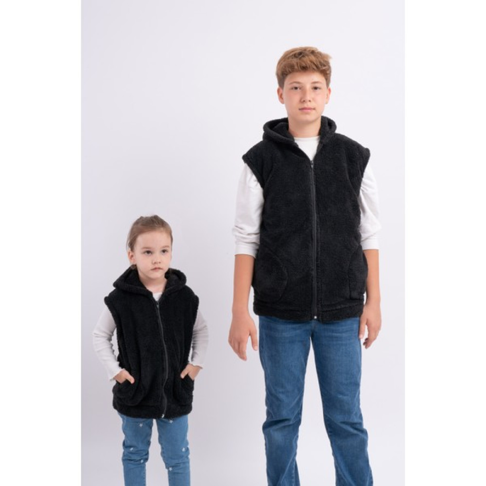 Sweet's Collection Unisex Genç Çocuk Kapüşonlu Welsoft Peluş Yelek Kız Çocuk Yelek Fiyatı