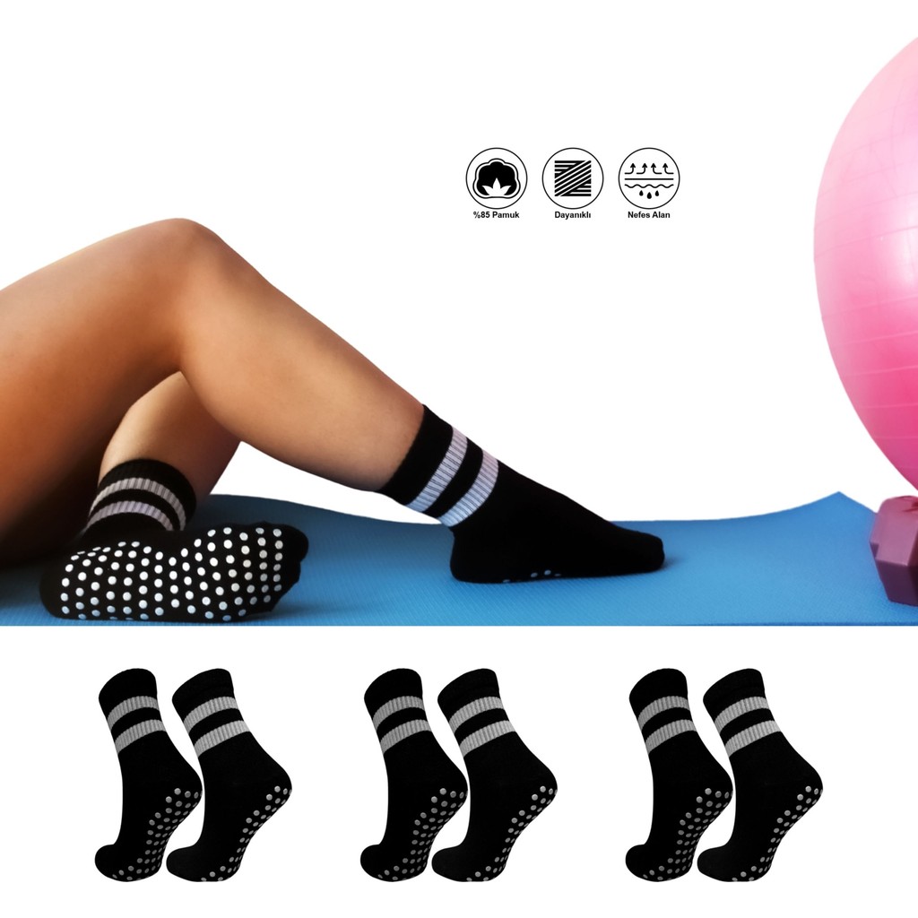 Sweex 3’lü Kadın Kaydırmaz Tabanlı Pilates, Yoga, Dans ve Fitness Soket KOLEJ Çorap Diğer Fiyatı