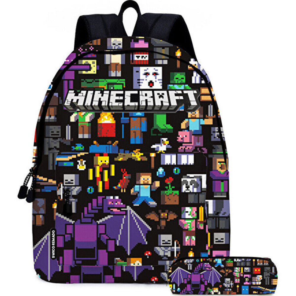 Swico Remado Kalem Kutulu Sevimli Karikatür Minecraft Okul Çantası (Yurt Dışından) - Renkli - İlkokul Çantası - 40*30*17cm Okul Çantası Fiyatı