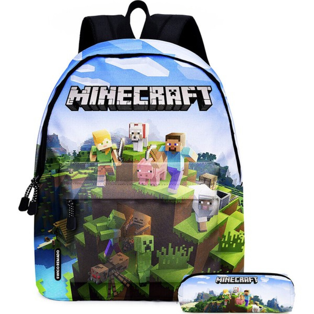 Swico Remado Karikatür Minecraft Kalem Kutulu Ilkokul Çantası - Açık Mavi (Yurt Dışından) Okul Çantası Fiyatı