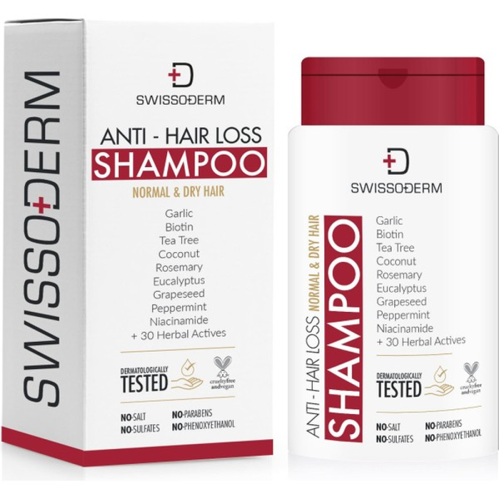 Swissoderm Dökülme Karşıtı Şampuan, Normal & Kuru Saç, Vegan, Sülfatsız Tuzsuz Saç Dökülmesine Karşı 300ml Şampuan ve Saç Kremi Fiyatı