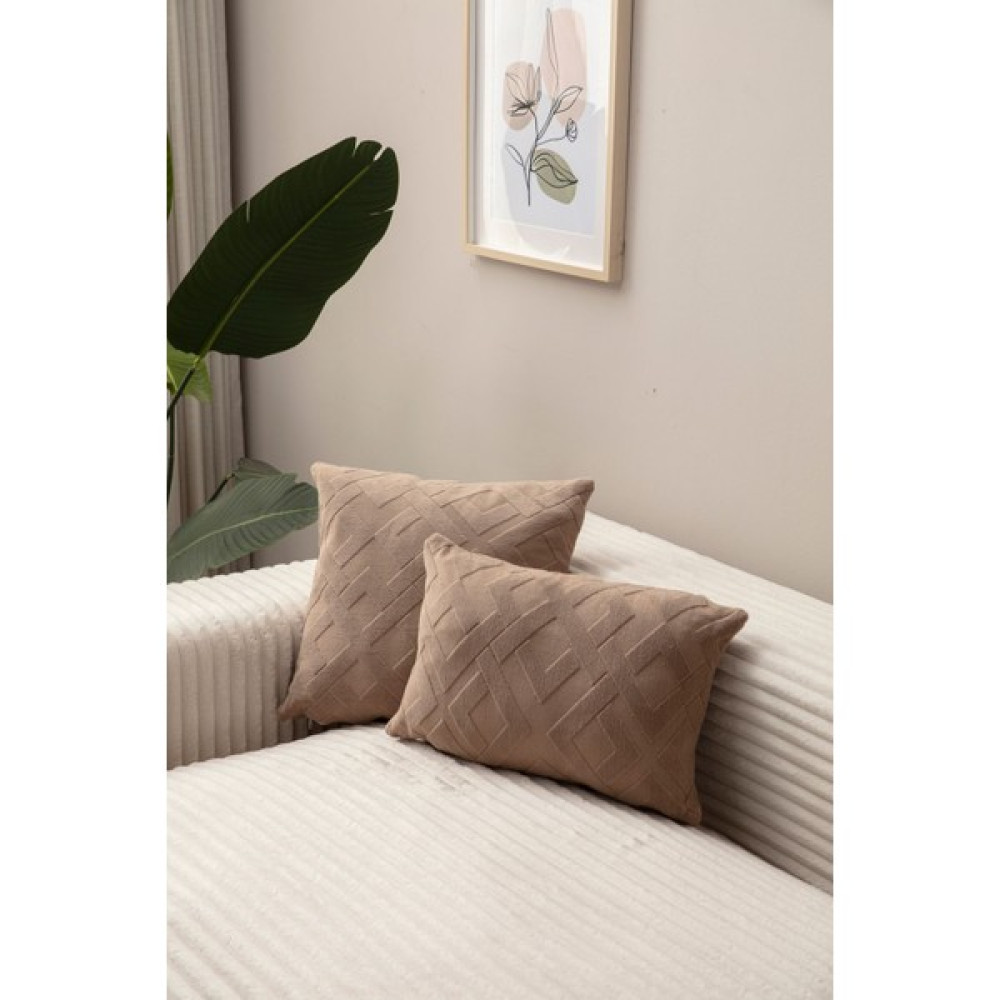 Swita Home Bohem Özel Tasarım Jakarlı Punch Desen Dekoratif Ikili Kırlent Kılıfı - 35 x 50 cm - Yeşil - Kahve Kırlent / Mobilya Yastığı Fiyatı