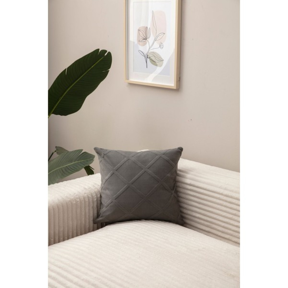 Swita Home Bohem Özel Tasarım Jakarlı Punch Desenli Dekoratif Tekli Kırlent Kılıfı - 43 x 43 cm - Gri Kırlent / Mobilya Yastığı Fiyatı