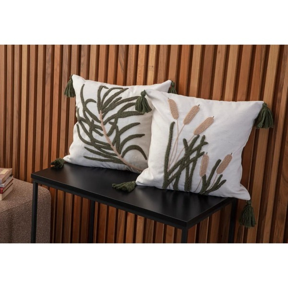 Swita Home Design Çiflti Kombin Punch Işlemeli Kırlent Kılıfı (Panç) - 43 x 43 cm - Açık Yeşil Kırlent / Mobilya Yastığı Fiyatı