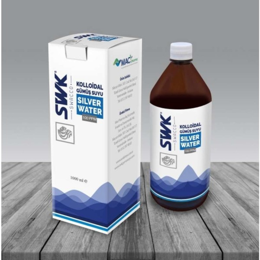 Swk 100 Ppm Kolloidal Gümüş Suyu 1000 ml Cilt Temizleme ve Peeling Fiyatı