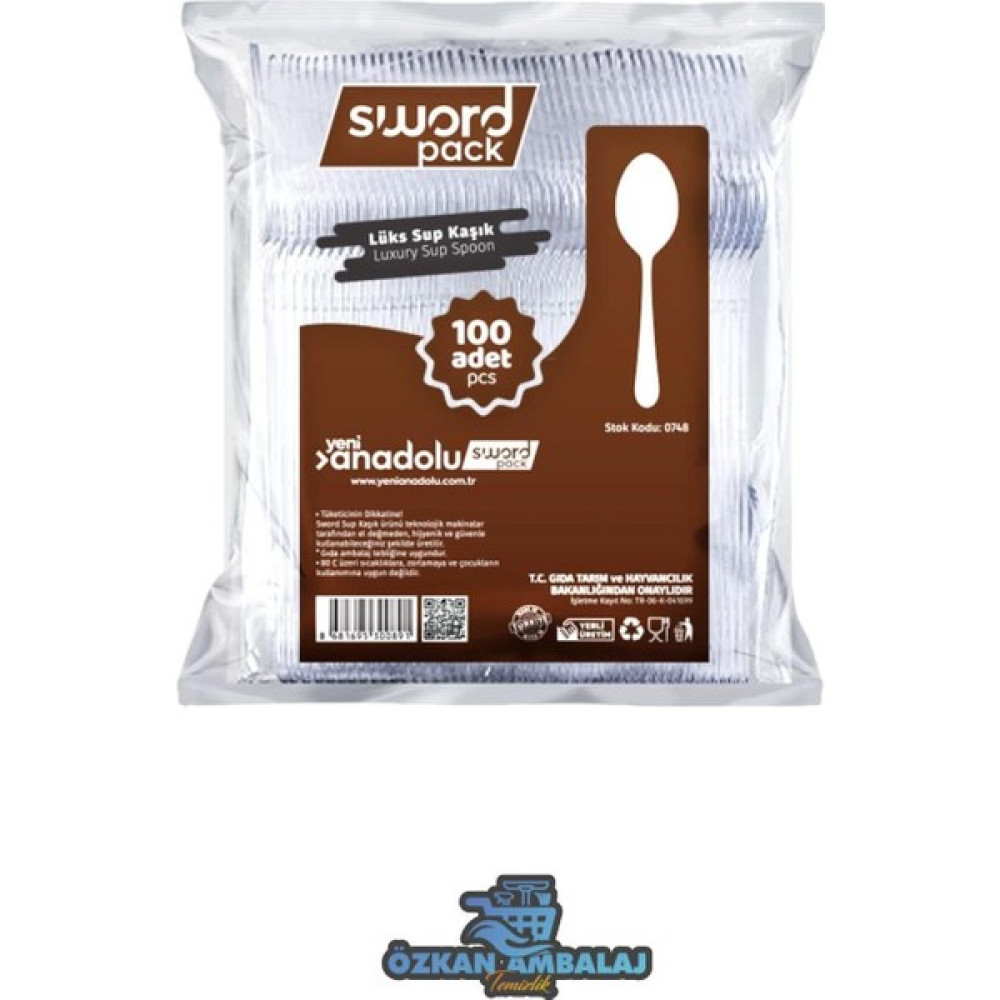 Sword Pack Plastik Lüx Kaşık 100’LÜ 1 Paket - Kahverengi Çatal / Kaşık / Bıçak Takımları Fiyatı