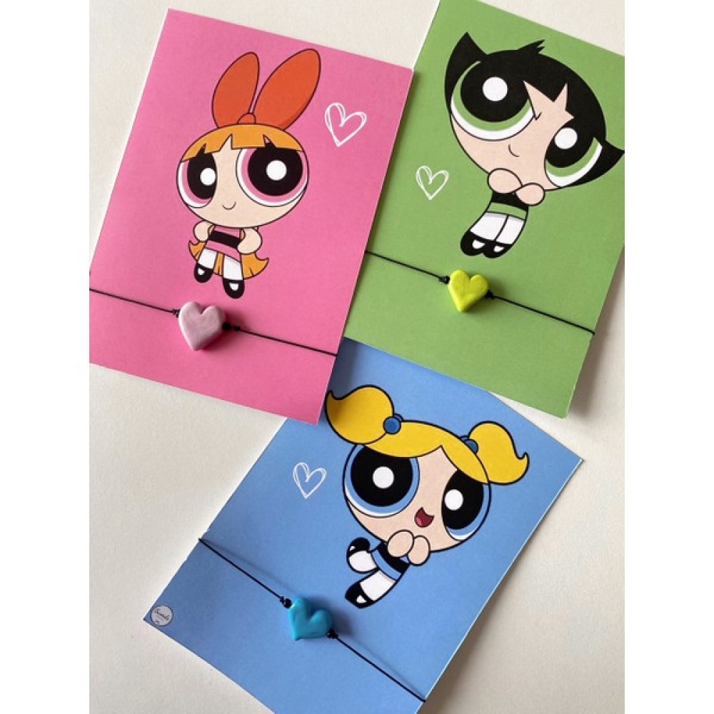 Swords Concept Üçlü Murano Kalp Arkadaşlık Bilekliği Power Puff Girl - Pembe Saat ve Bileklik Aksesuarı Fiyatı