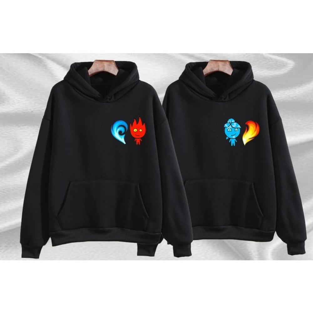 Swozz Ateş ve Su Baskılı Özel Tasarım 2 Adet Sevgili Kombini Çift Sweatshirt Bayan Sweatshirt Fiyatı