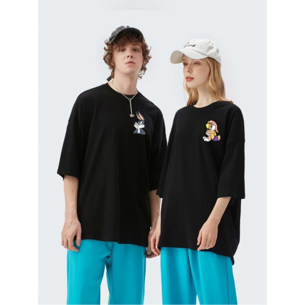 Swozz Bugs Buny & Lola Buny Baskılı Sevgili Kombini Çift Tshirt Siyah 2 Adet Erkek T-shirt Fiyatı