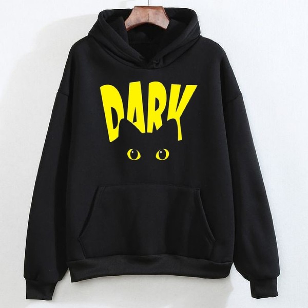Swozz Dark Kedi Baskılı Siyah Sweatshirt Hoodie Bayan Sweatshirt Fiyatı