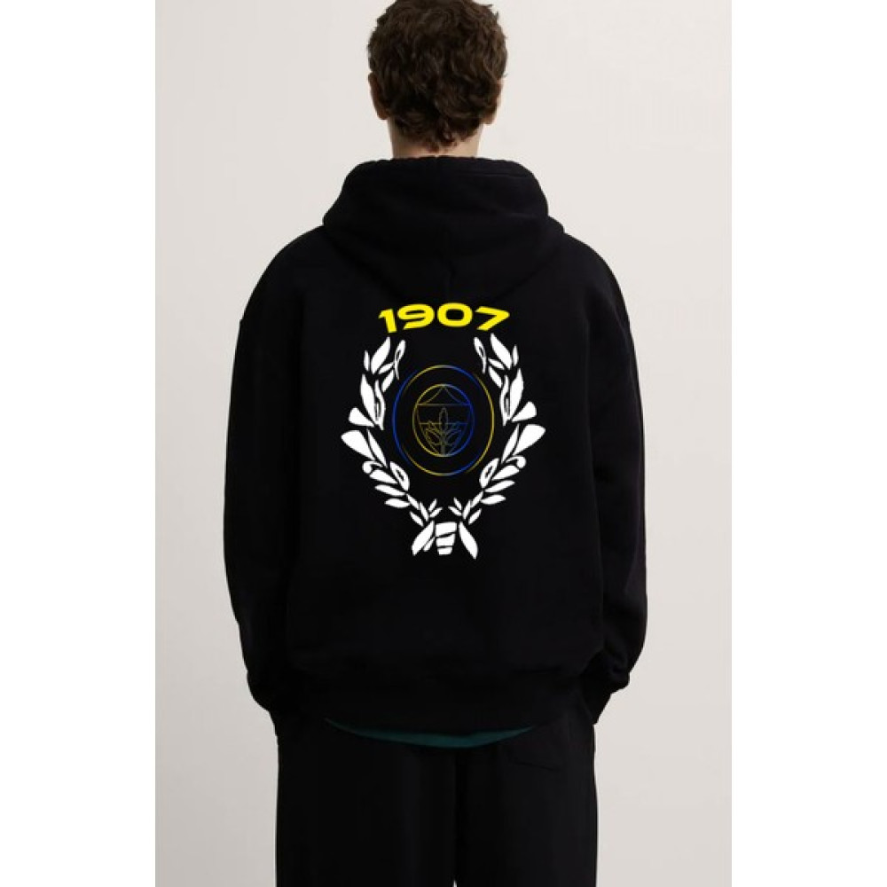 Swozz Fenerbahce Özel Tasarım 3ip Kalın Kumaş Siyah Kapüşonlu Oversize Sweatshirt Bayan Sweatshirt Fiyatı