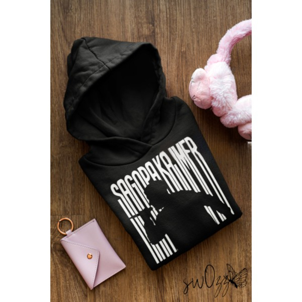 Swozz Sagopa Kajmer Temalı Özel Tasarım Oversize Siyah Kapüşonlu Sweatshirt Bayan Sweatshirt Fiyatı