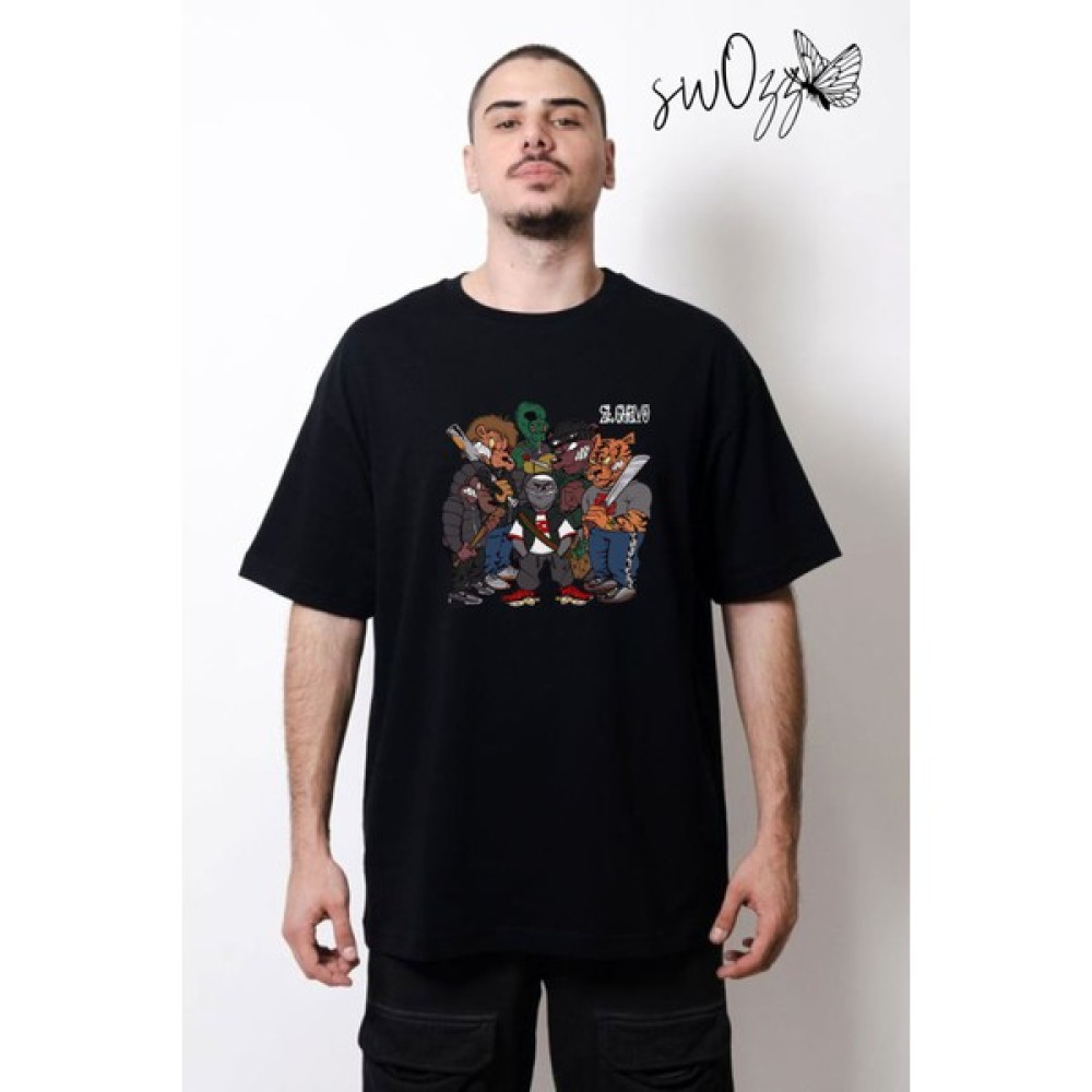 Swozz Uzi El Chavo Ön ve Sırt Baskılı Siyah Tshirt Erkek T-shirt Fiyatı
