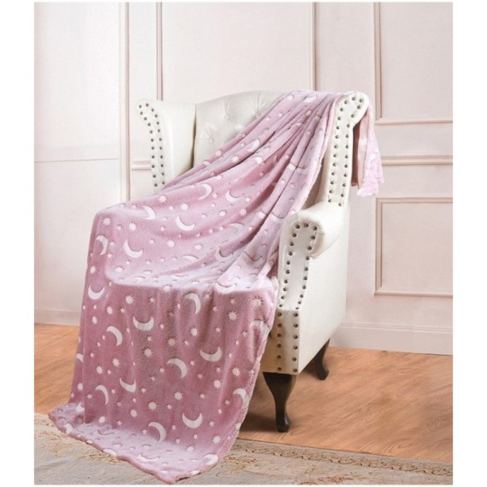 SY Çocuklar Için Karanlıkta Parlayan Battaniye Karanlıkta Parlayan Flanel Battaniye (Yurt Dışından) - 127 x 152 cm - Açık Pembe Battaniye Fiyatı