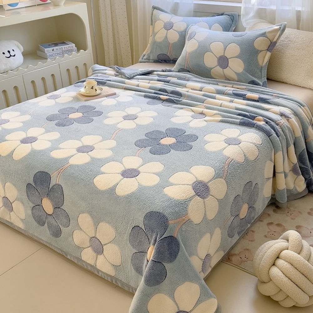 SY Mercan Kadife Battaniye, Flanel Battaniye, Tek Çarşaf, Şekerleme Battaniyesi, Yorgan, Peluş Battaniye (Yurt Dışından) - 150 x 200 cm - Açık Mavi Battaniye Fiyatı
