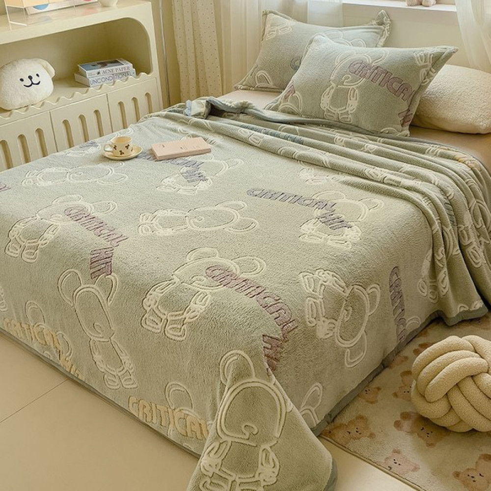 SY Mercan Kadife Battaniye, Flanel Battaniye, Tek Çarşaf, Şekerleme Battaniyesi, Yorgan, Peluş Battaniye (Yurt Dışından) - 150 x 200 cm - Açık Yeşil Battaniye Fiyatı