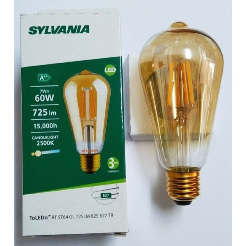 Sylvania ST64 Armut Tip Rustik Ampul 7W 5'li Paket Tasarruflu Ampul Fiyatı