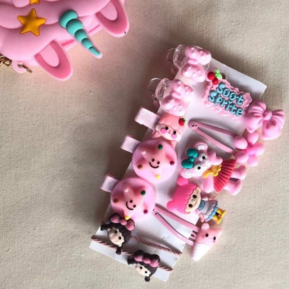Syn İletişim Kawai Kore Tarzı Unicorn Cup Kek Çiçekli Dondurma Fiyonk Gökkuşağı Desenli Pembe Lila Kız Çocuk Bebek Toka Seti Toka, Taç & Saç Bandı Fiyatı