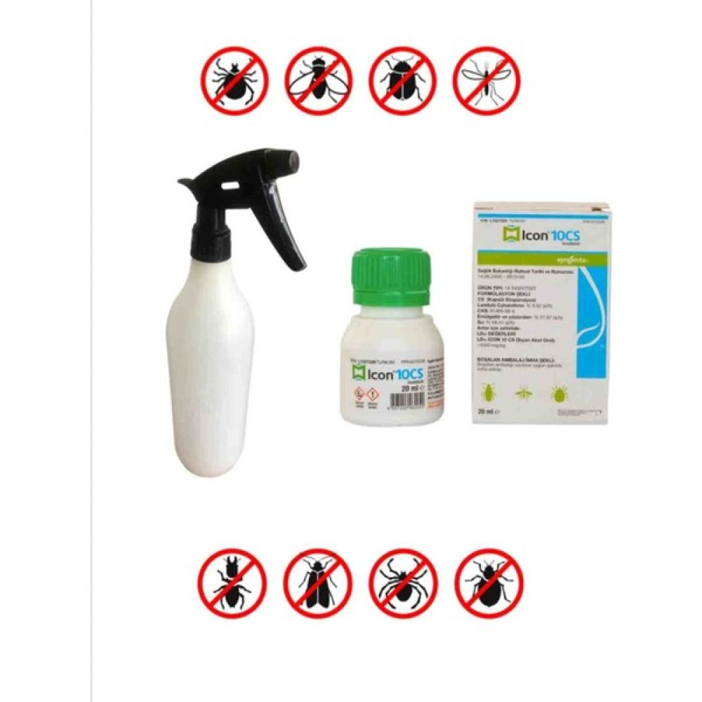 Syngenta Akrep Ilacı Icon 10CS / 1000ML Fısfıs / Yaz Boyu Kalıcı Etki Sinek-Kene-Haşere Kovucu Fiyatı