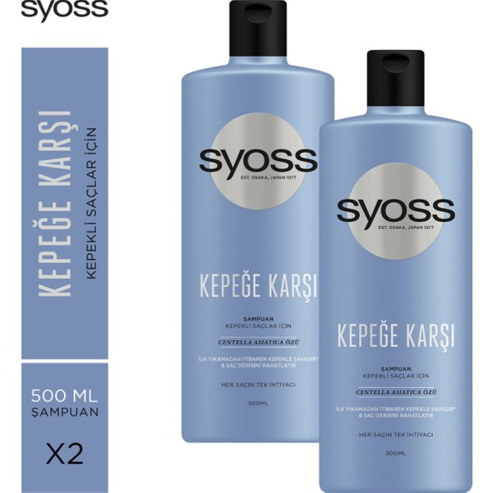 Syoss Kepeğe Karşı Şampuan 500 Ml X 2 Adet Şampuan ve Saç Kremi Fiyatı