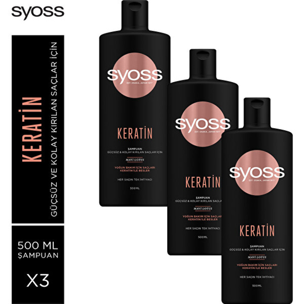 Syoss Keratin Mükemmelliği Şampuan 500 Ml X 3 Adet Şampuan ve Saç Kremi Fiyatı