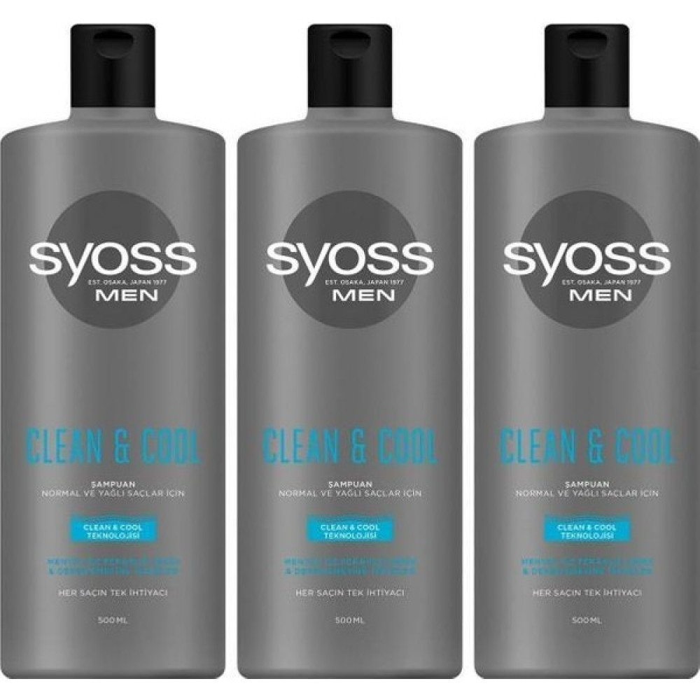 Syoss Men Clean & Cool Şampuan 500 ml x 3 Adet Şampuan ve Saç Kremi Fiyatı
