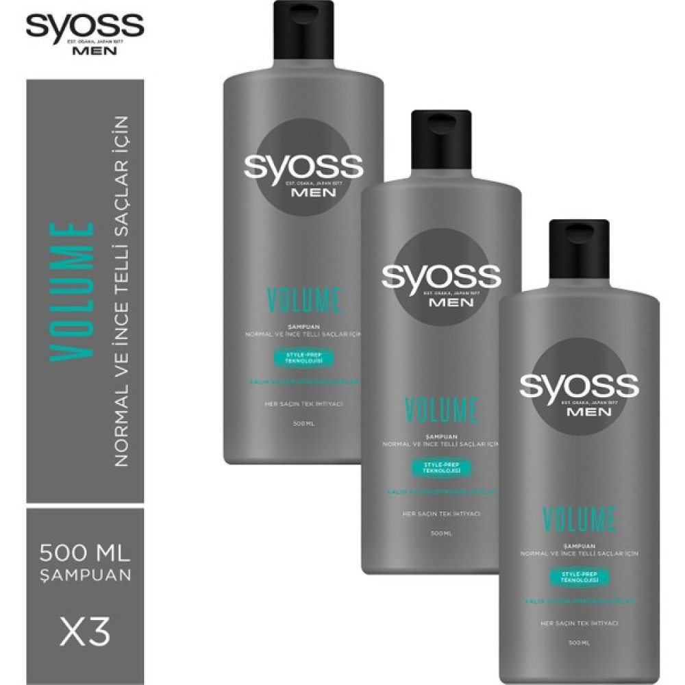Syoss Men Volume Şampuan 500 Ml X3 Adet Şampuan ve Saç Kremi Fiyatı