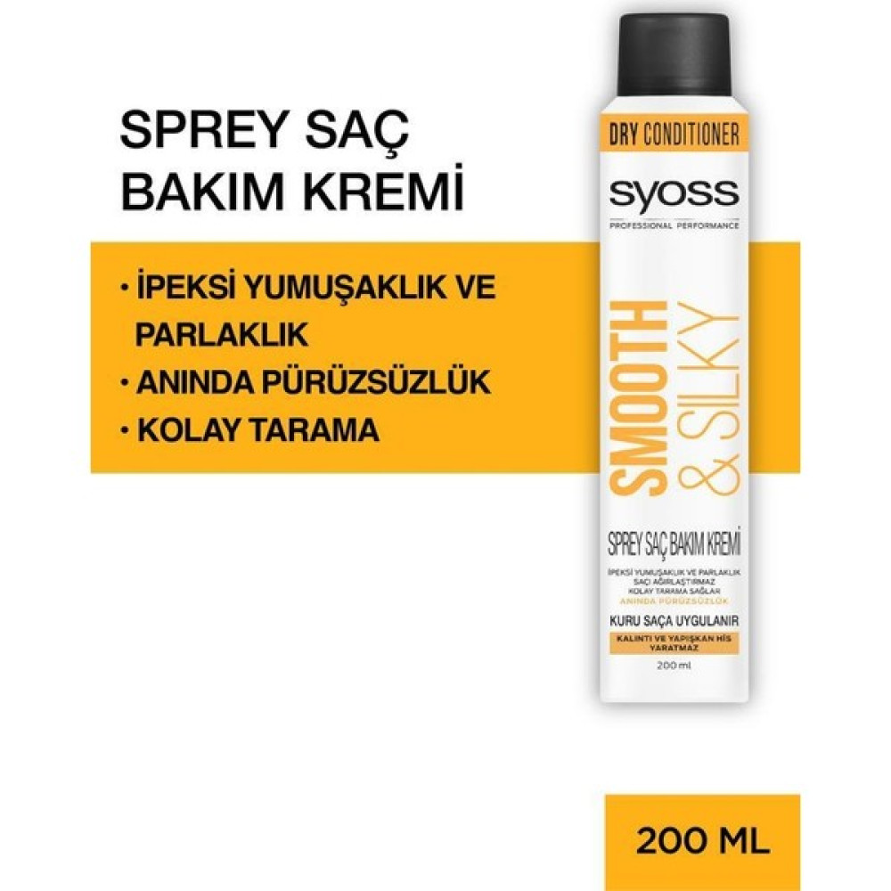 Syoss Smooth & Sılky Sprey Saç Bakım Kremi 200 ml Şampuan ve Saç Kremi Fiyatı