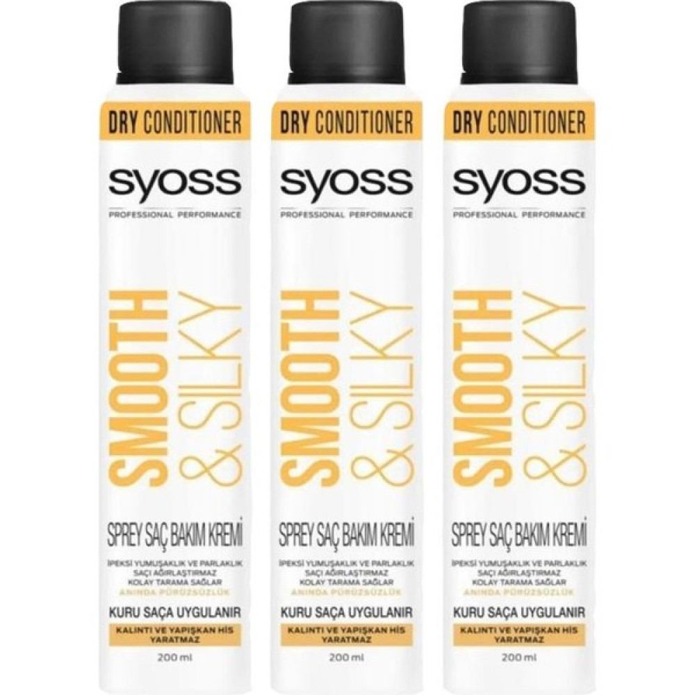 Syoss Smooth & Sılky Sprey Saç Bakım Kremi 200ML 3lü Set Saç Şekillendirici Krem Fiyatı