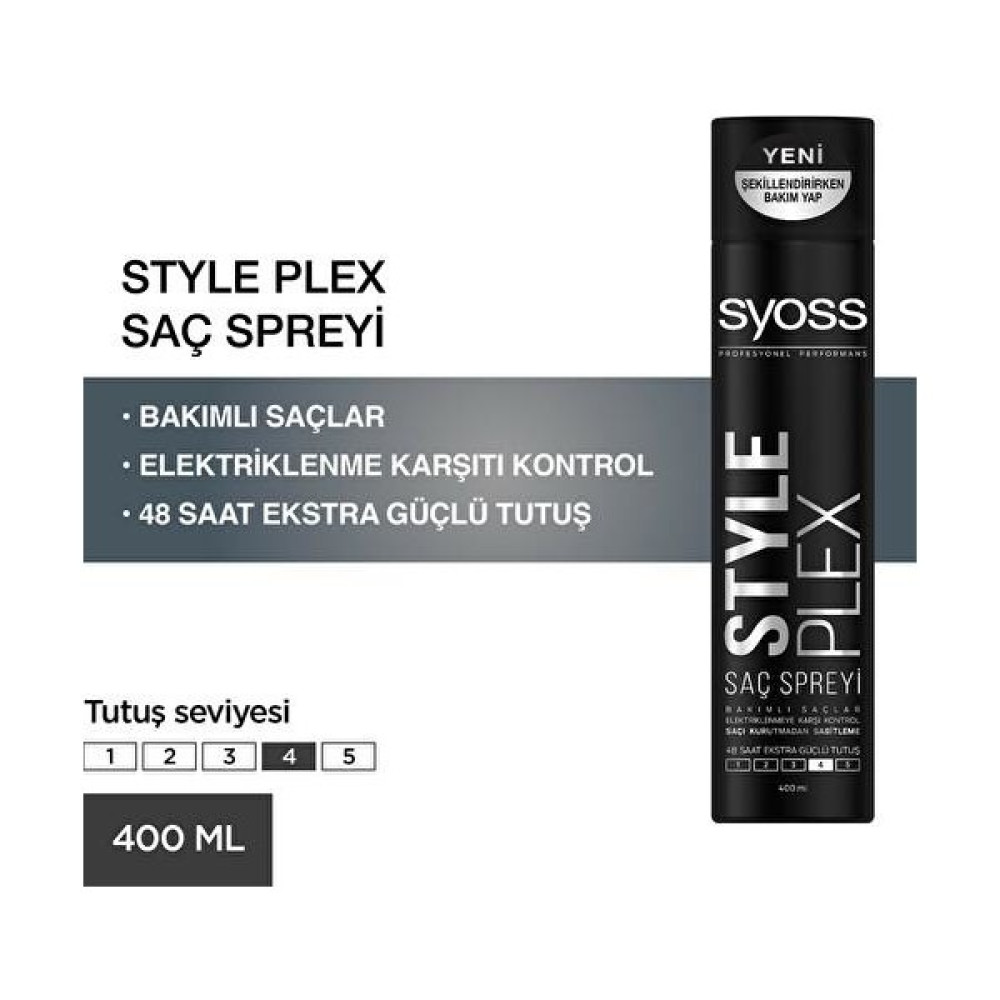 Syoss Style Plex Kabarma Önleyici Saç Spreyi Extra Güçlü 4 Saç Şekillendirici Sprey Fiyatı