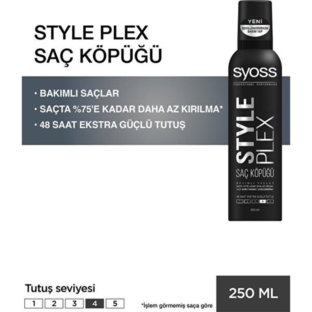 Syoss Style Plex Saç Köpüğü 250 ml Saç Şekillendirici Köpük Fiyatı