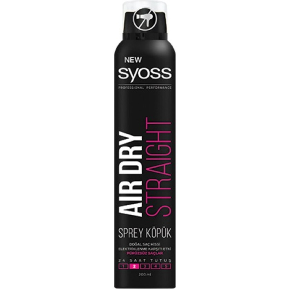 Syoss Syoss Air Dry Straight Sprey Köpük 200 ml Saç Şekillendirici Köpük Fiyatı