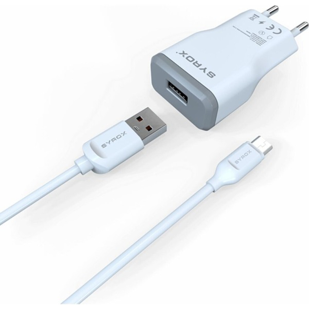 Syrox Eu-39-Samsung Galaxy J7 Pro Uyumlu Mikro USB Girişli 2.0 Amper Şarj Aleti+Kablo Şarj Cihazı - J15 - Beyaz Cep Telefonu Şarj Cihazı Fiyatı
