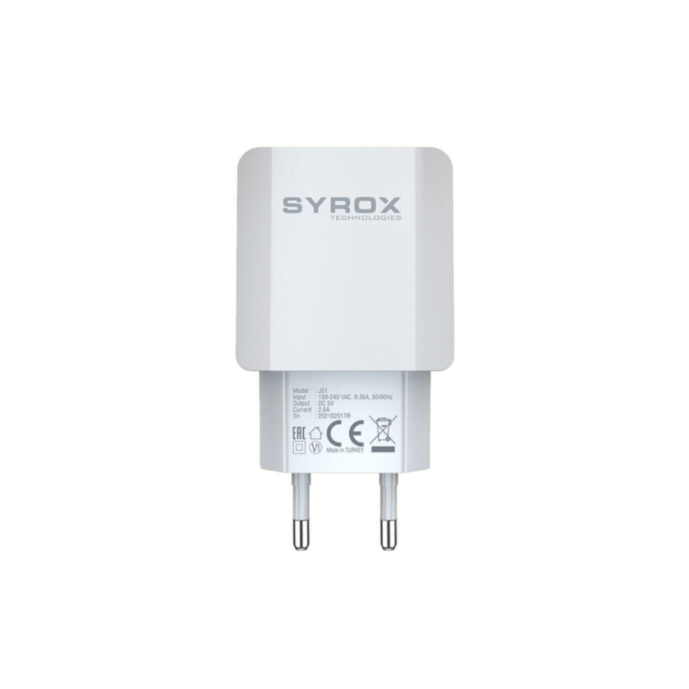 Syrox Hızlı Usb A Duvar Şarj Adaptörü (BAŞLIK) 2.6a Syx-j51 Beyaz Cep Telefonu Şarj Cihazı Fiyatı