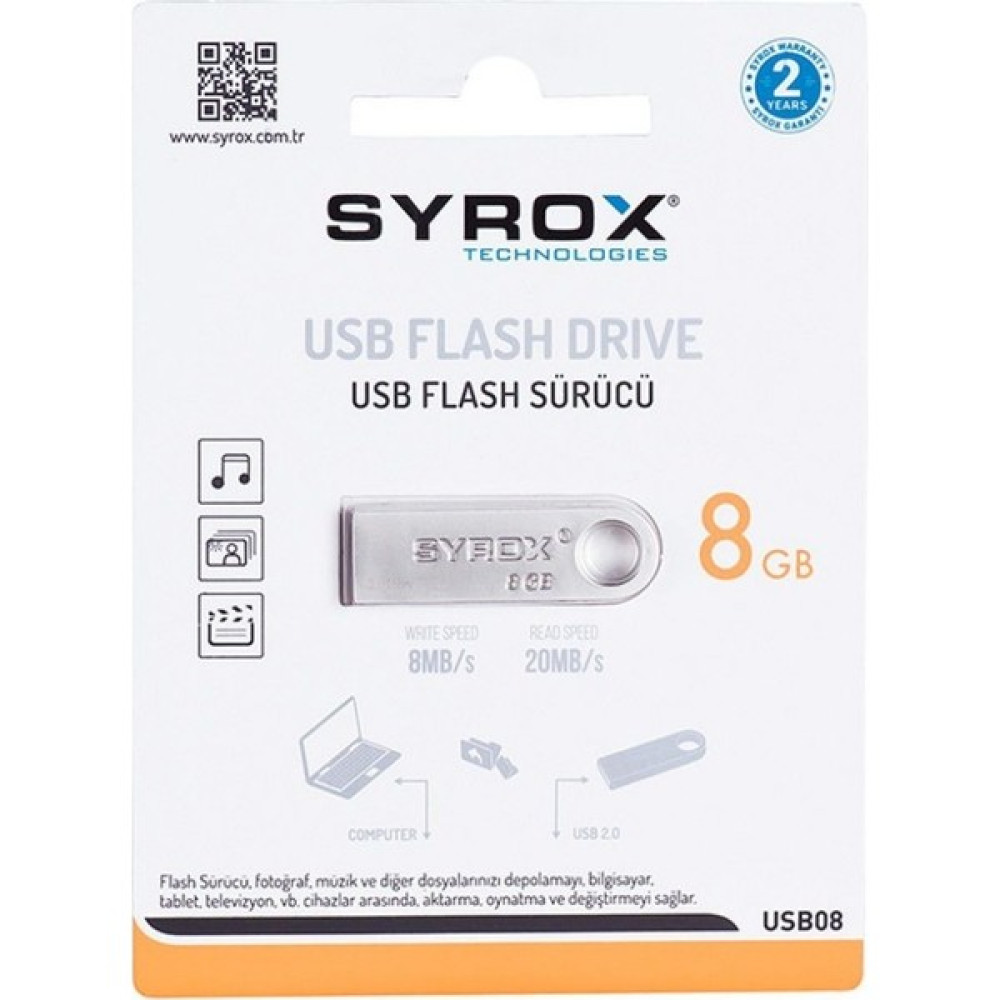 Syrox Metal 8GB USB Bellek UM8 Flash Bellekler Fiyatı