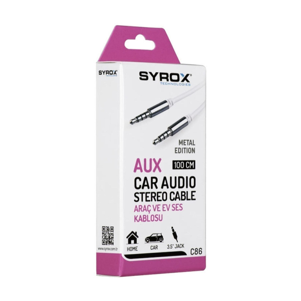 Syrox Mini Kutulu Aux Kablo C86 Cep Telefonu Şarj Cihazı Fiyatı