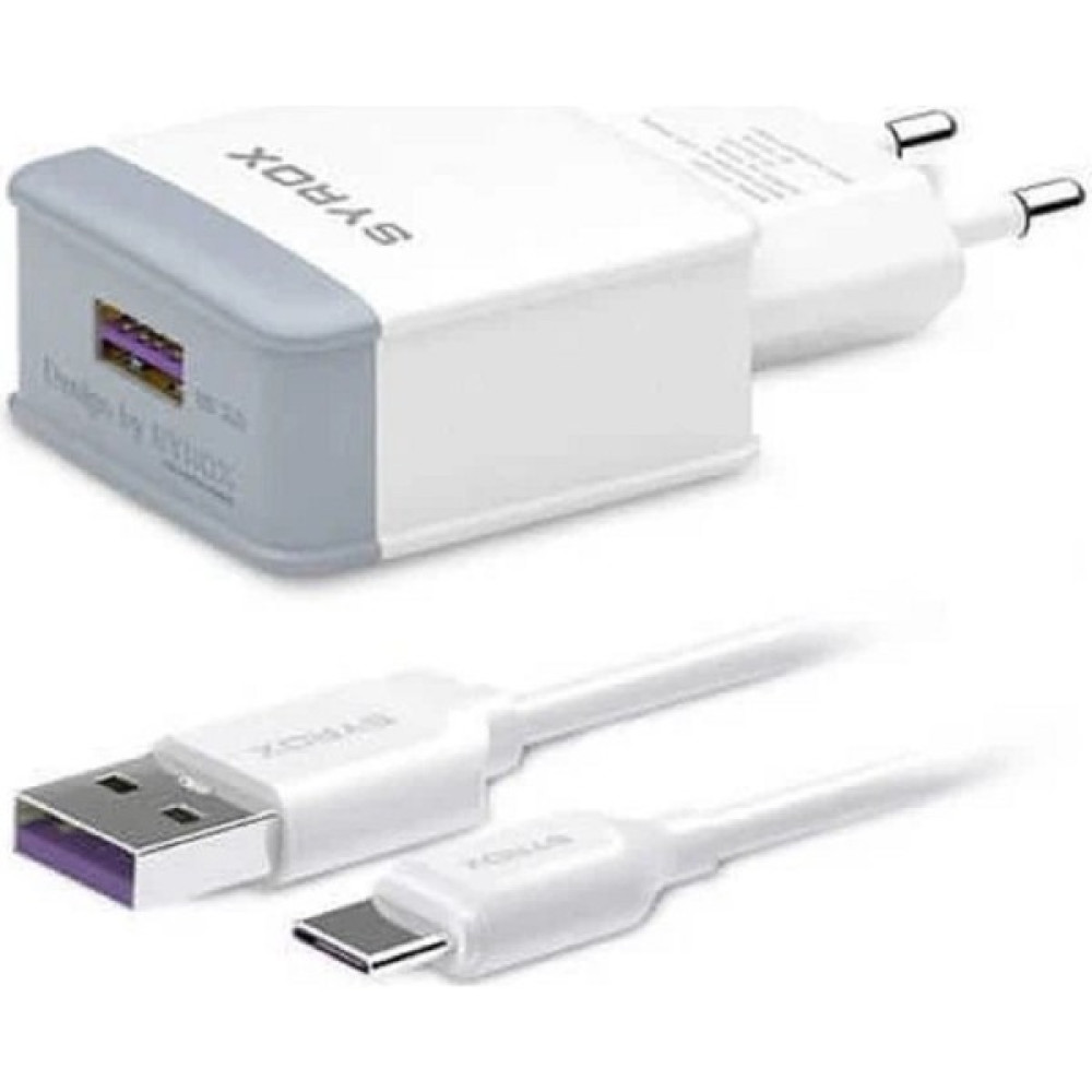 Syrox Type-C Girişli Hızlı Şarj Cihazı Seti  + Syrox 3.0A 18W Type-C Hızlı Şarj & Data Kablosu 2m C111 Cep Telefonu Şarj Cihazı Fiyatı