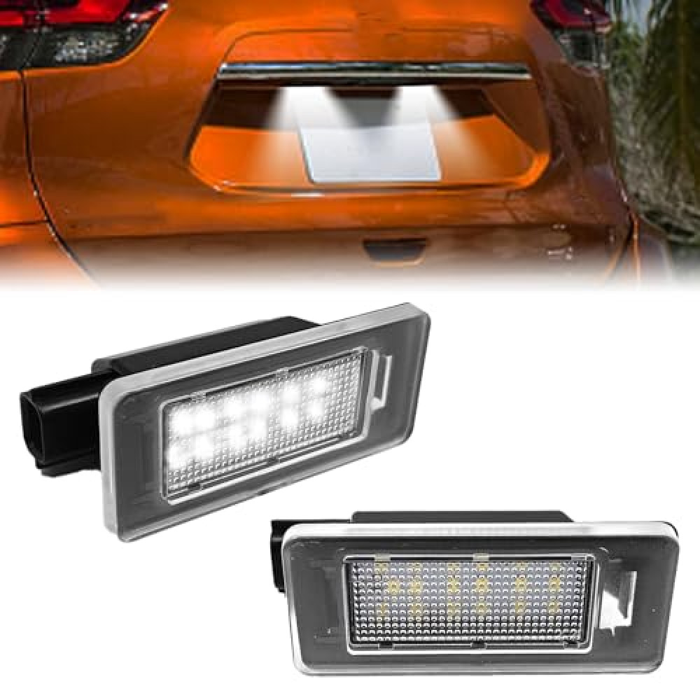 SYudwen LED License Plate Light Tag Lamp Assembly, Compatible with 19-Up Altima L34, 20-Up Sentra B18, 19-Up Versa Sedan N18, 21-Up Rogue T33, Powered by 18-SMD 6000K(2 Pcs White)