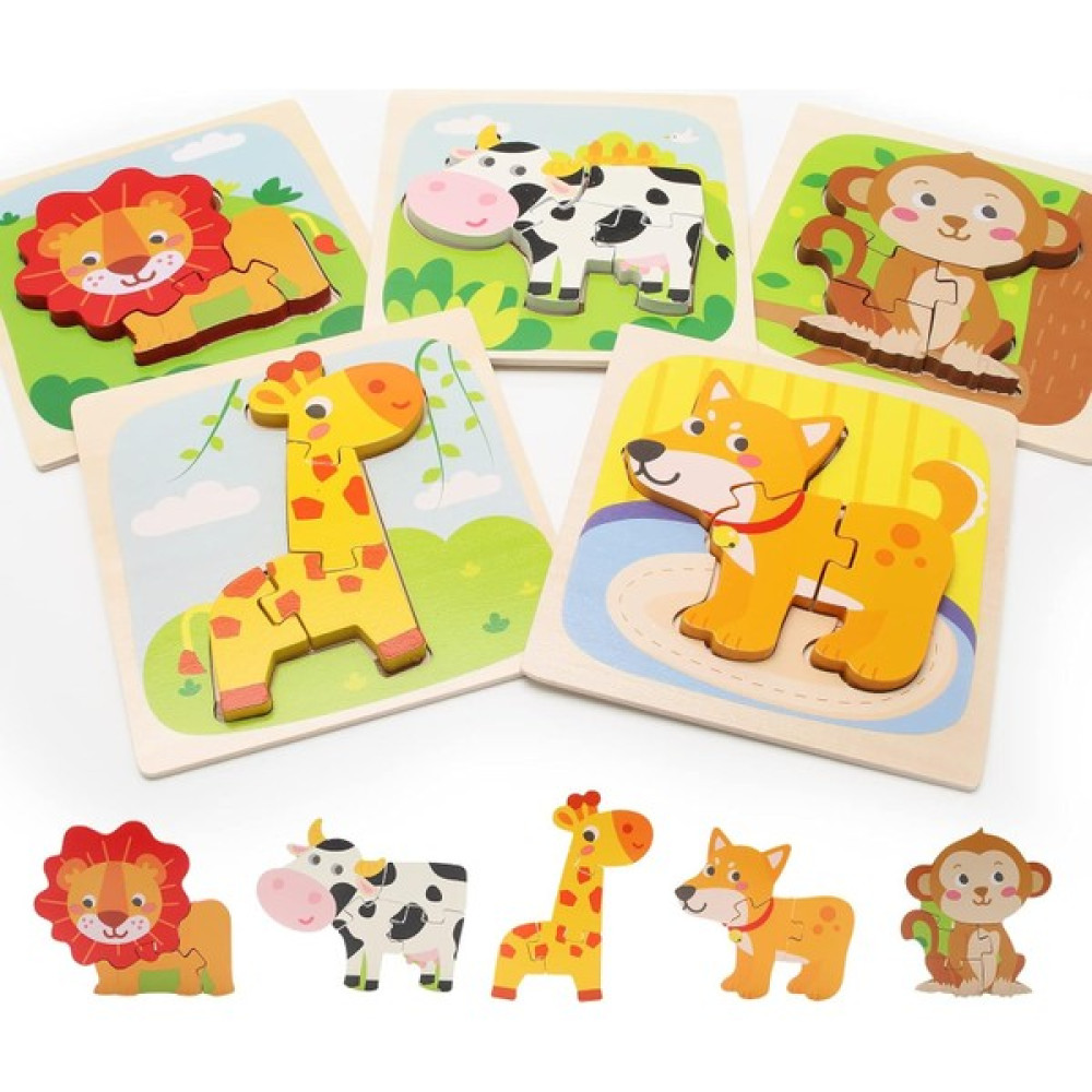 Szjiede 1,2,3 Yaş Çocuklar Için Ahşap Bebek Yapbozları, 2-4 Yaş Çocuklar Için 5'li Paket Hayvan Şekli Yapbozlar, Erkek ve Kız Çocuklar Için Montess... Eğitici Oyuncak Fiyatı