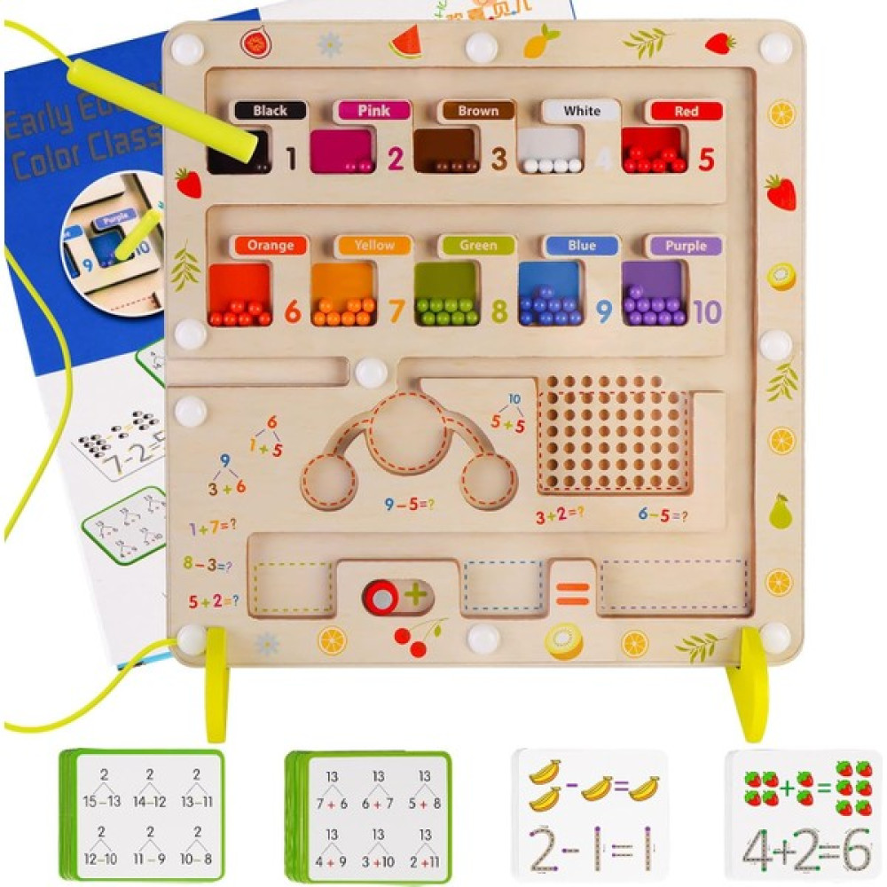 Szjiede Manyetik Renk ve Sayı Labirent Tahtası, Montessori Sayma Eşleşen Oyuncaklar, Ahşap Mıknatıs Bulmacalar Yürümeye Başlayan 3 4 5 6 Yaşındaki ... Eğitici Oyuncak Fiyatı