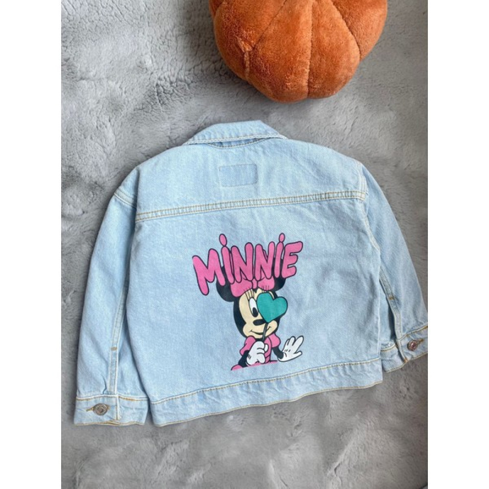 Szr Kids Minnie Mouse Baskılı Kız Çocuk Kot Ceket Kız Çocuk Mont Fiyatı