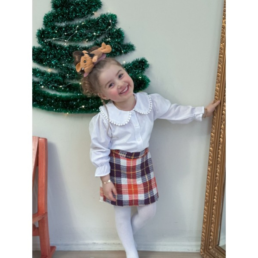 Szr Kids Tüvit Kumaş Şort Etek Gömlek Kız Çocuk Ikili Takım Kız Çocuk Gömlek Fiyatı
