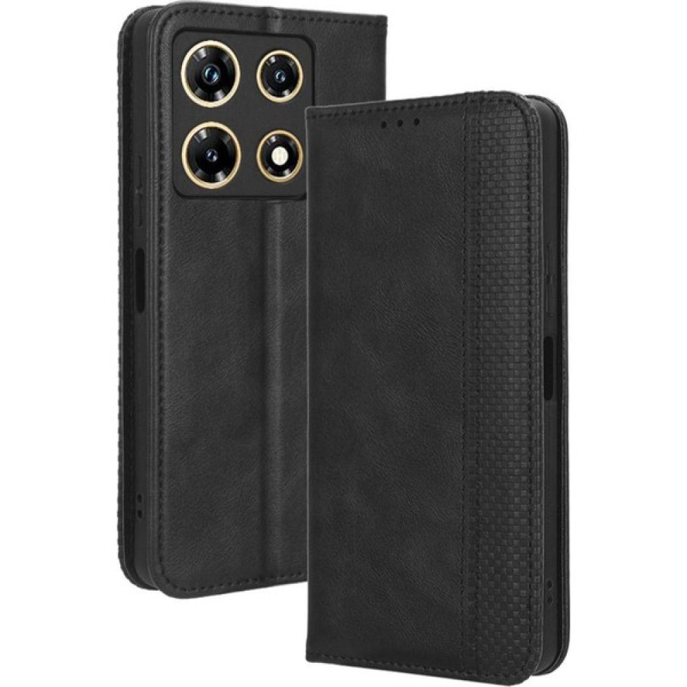 SZY Mall Infinix Not 30 Pro Pu Deri Manyetik Kapatma Cüzdan Için Kılıf (Yurt Dışından) - Siyah - Note 30 Pro Cep Telefonu Kılıfı Fiyatı