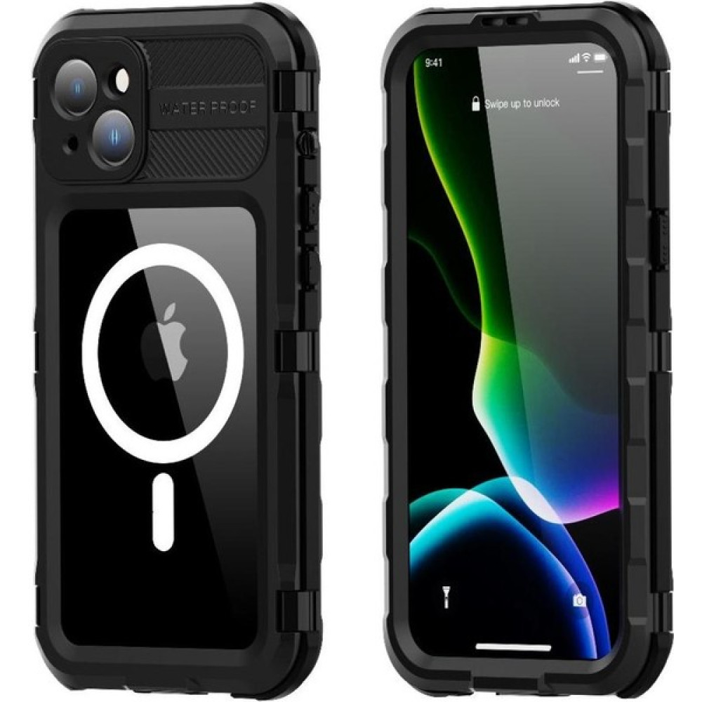 SZY Mall Iphone 15 Için Kılıf Artı Su Geçirmez Dahili Ekran Koruyucu IP68 Tam (Yurt Dışından) - Siyah - iPhone 15 Plus Cep Telefonu Kılıfı Fiyatı